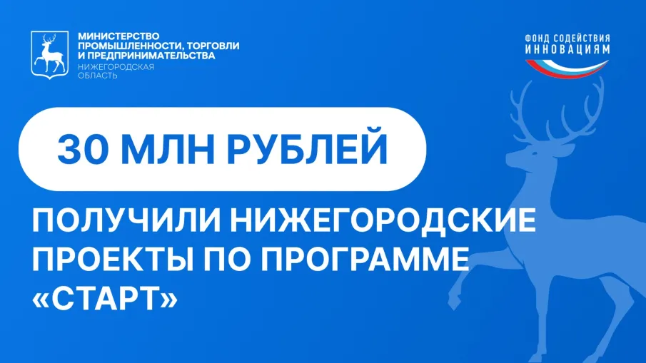 Гранты на сумму 30 млн рублей получили шесть нижегородских компаний за победу в трех конкурсах Фонда содействия инновациям